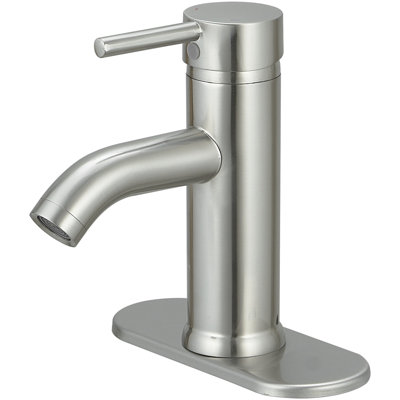 Single hole 1-handle WaterSense Low-arc Commercial/Residential Handle Bathroom Sink Faucet with Drain