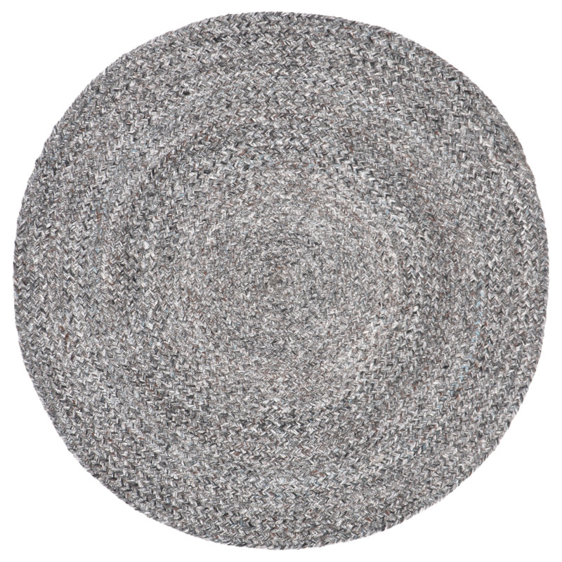 Round Alphea Solid Colour Hand Woven Area Rug, Round 91cm