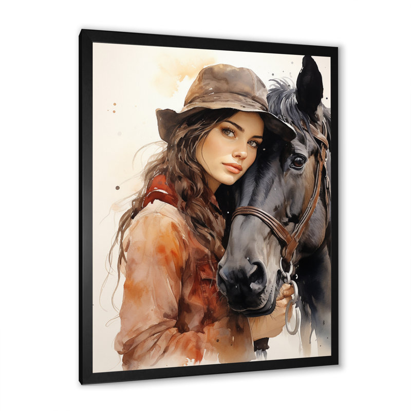 Wivestad Cowgirls and Horse Bond II, Cadre photo noir, H 20 po x l 12 po