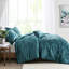 Literie en velours bleu sarcelle pour lit simple / simple TG - rembourrage en losange avec coussin décoratif à vapeur en couleur lavable à la machine, aspect fer à repasser