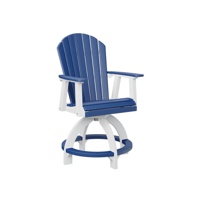 Chaise de comptoir pivotante Dawnita, Bleu pacifique, 22.5"