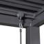 Pergola extérieure en aluminium noir avec toit à lames orientables