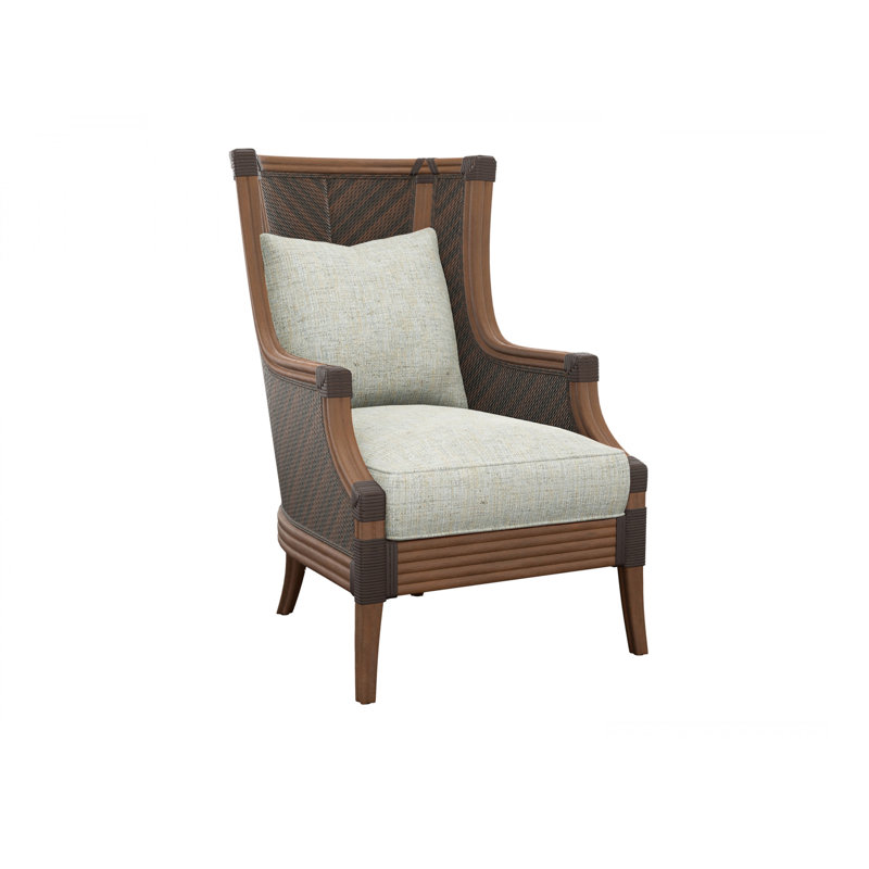Island Estate Upholstered Wingback Chair, Blue/Aqua