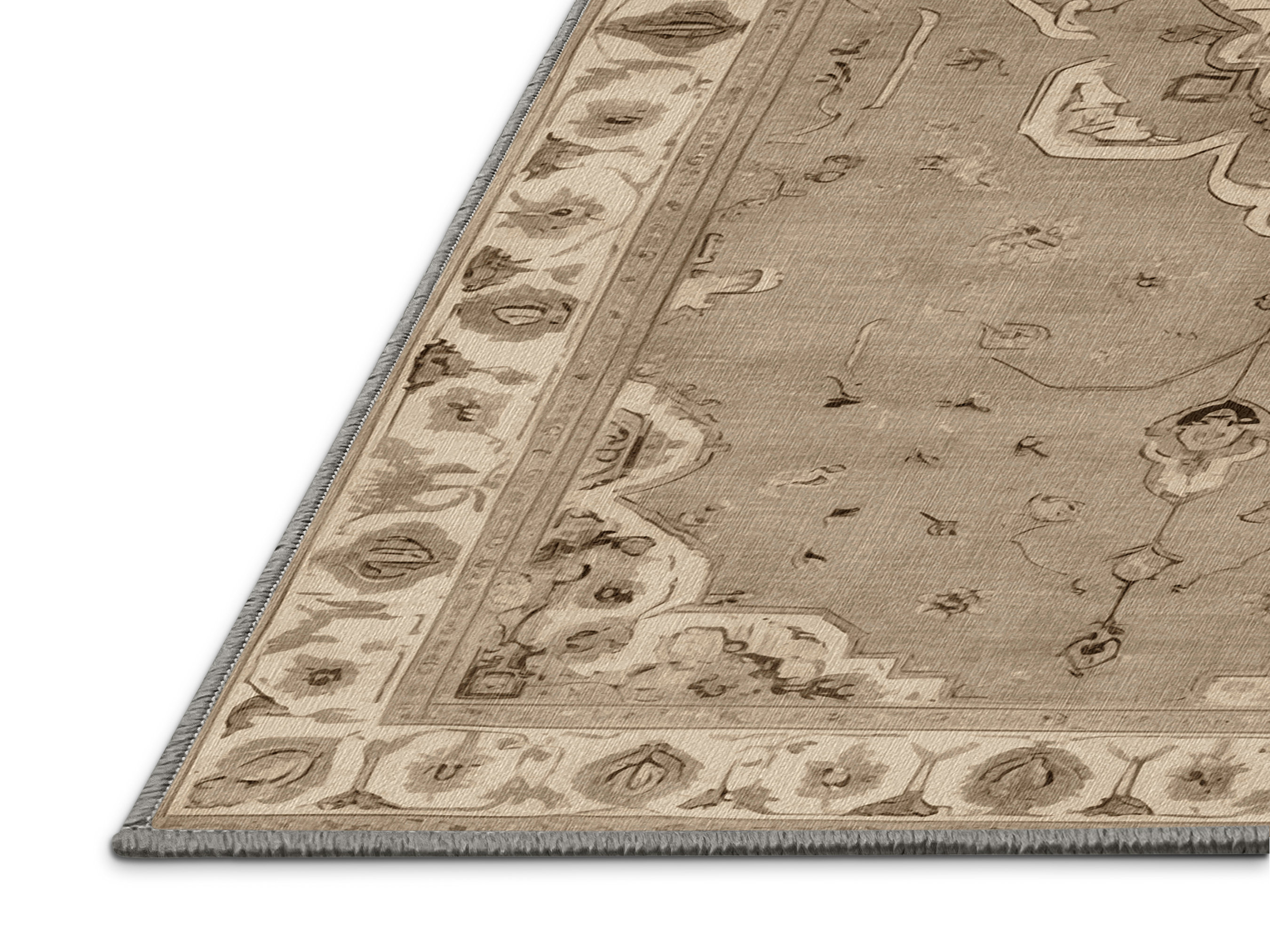 Red Barrel Studio® Machine Washable Tabriz Gray Area Rug | Wayfair
