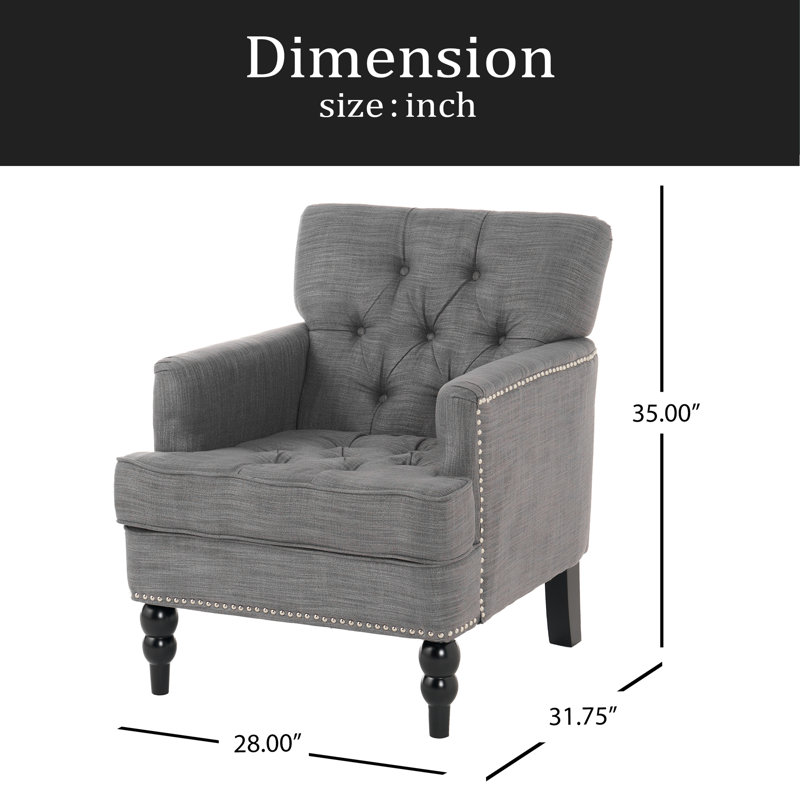 CHAISE CLUB TUFFÉE, Gris anthracite