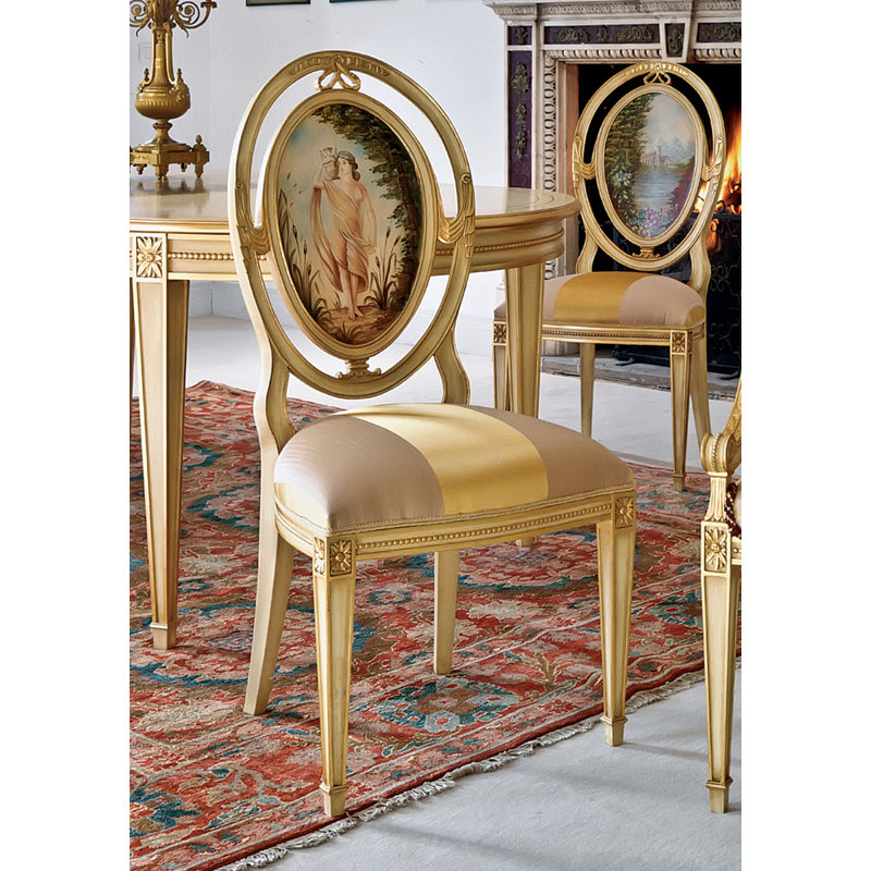 Chaise d'appoint en bois massif doré