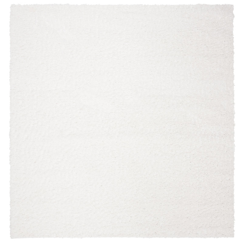 Brittney Performance solid color shag rug, Carré 3 pi, White
