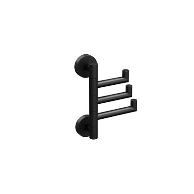 Lava Wall-Mounted Swivelling Towel Hook - Matte Black, Premium Brass Construction, Installation Hardware Included