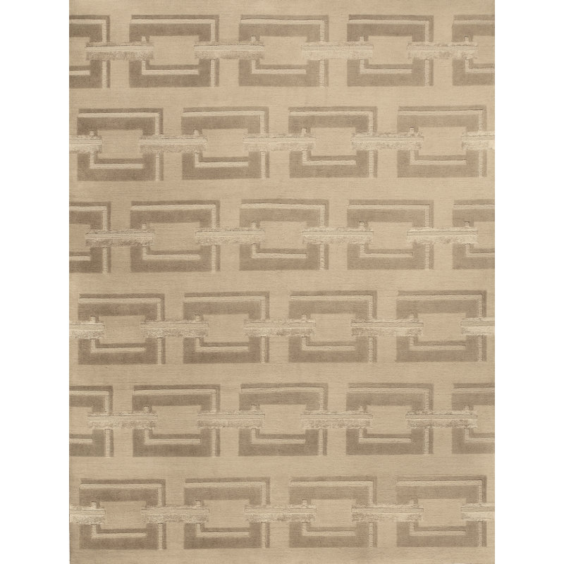 Tapis rectangulaire argent / beige, Rectangle 8 pi x 10 pi