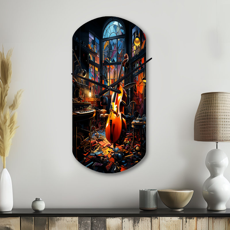 Horloge murale Threlkeld Music Jazz Fusion Vibrant - Music, Grand