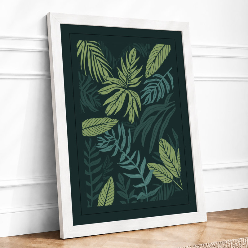 Leaf Study Botanical - Framed Print, A4 - 29.7 x 21.0 cm, White