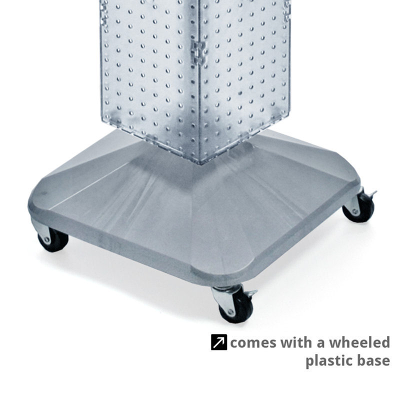 Clear Plastic Four-Sided Portable Pegboard Display Tower