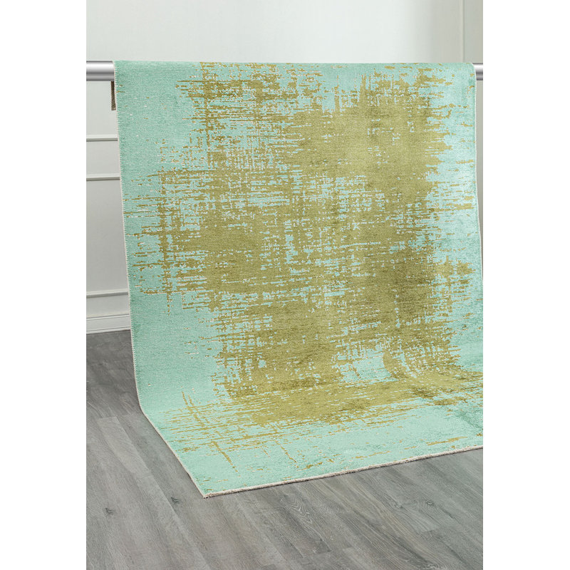 Daryia Abstract Hand Loom Indoor / Outdoor Area Rug, Rectangle 5'3" x 7'7"