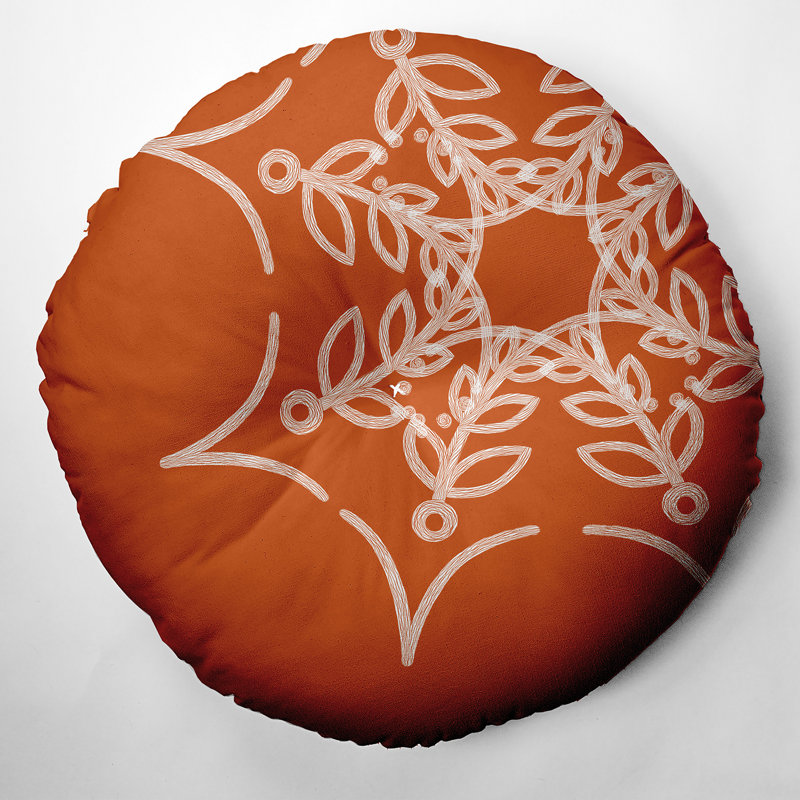 Coussin 340_Web Art, 26 po x 26 po, Orange
