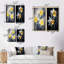 «Yellow Gray Natures Daffodils Impression», 2 pièces sur toile-587555534-587555533