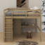Lit mezzanine double avec bureau, tablettes et tiroirs-192788070