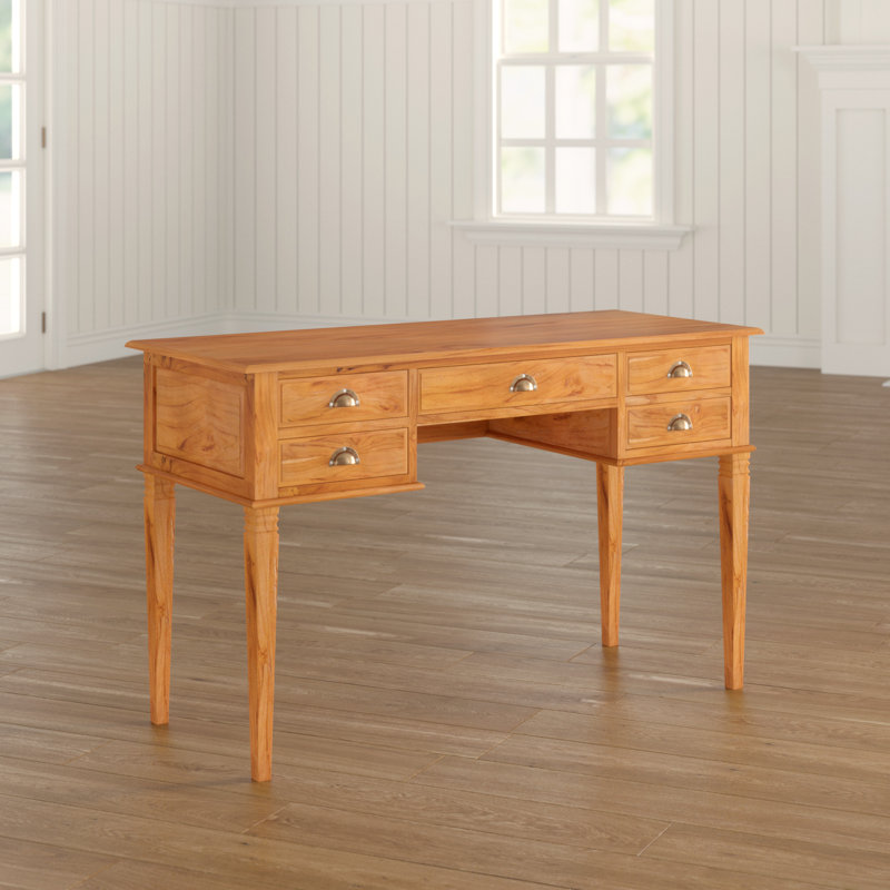 Jaylyn Solid Wood Writing Desk, Honey