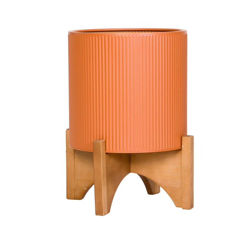 Pot à fleur d'intérieur en métal Melahat, H 14,75 po x l 12 po x P 12 po