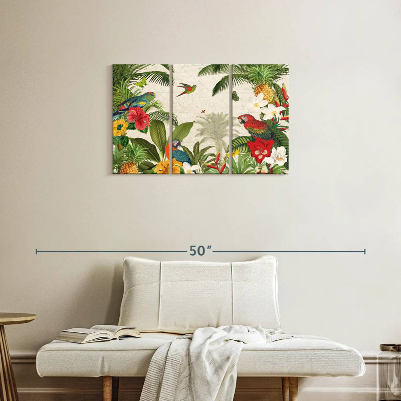 Perroquet paradis I, H 20 po x l 33 po