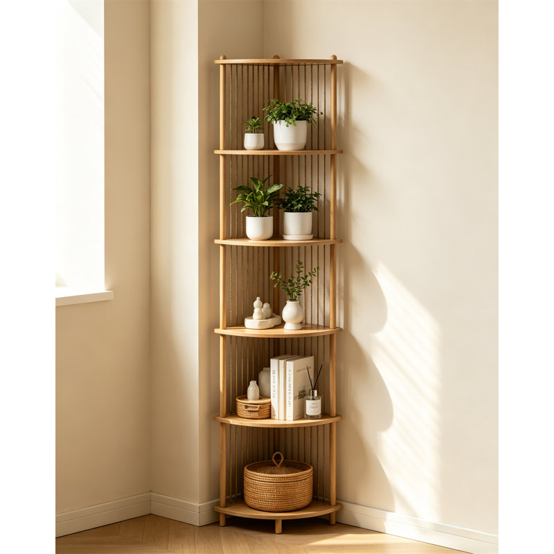 Tablette d'angle, bibliothèque d'angle en bois, H 63,8 po x l 11,8 po x P 11,8 po