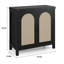 Buffet en rotin avec rangement spacieux, armoire de cuisine de style campagnard, station café en bois Boho, rangement polyvalent pour la salle à manger et le salon