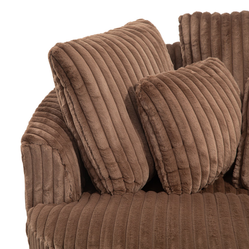 Chaise longue d'intérieur surdimensionnée à housse, Brun