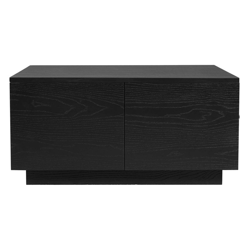 Table basse carrée à 4 tiroirs, Noir