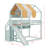 Full Size House Bed With Canopy, Slide & Built-In Bookshelves-839331195