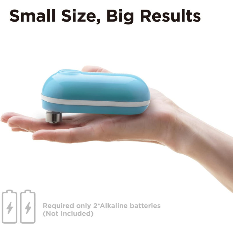 Blue Mini Electric Can Opener with Smooth Edge