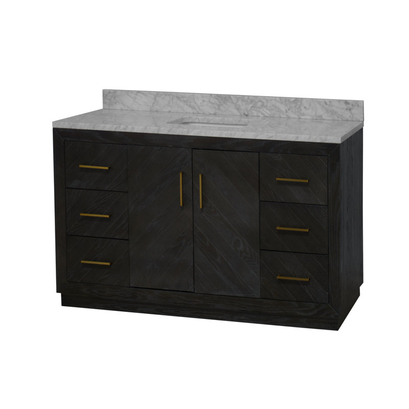 Ensemble de meuble-lavabo l 60 po Sadelle, Chêne foncé