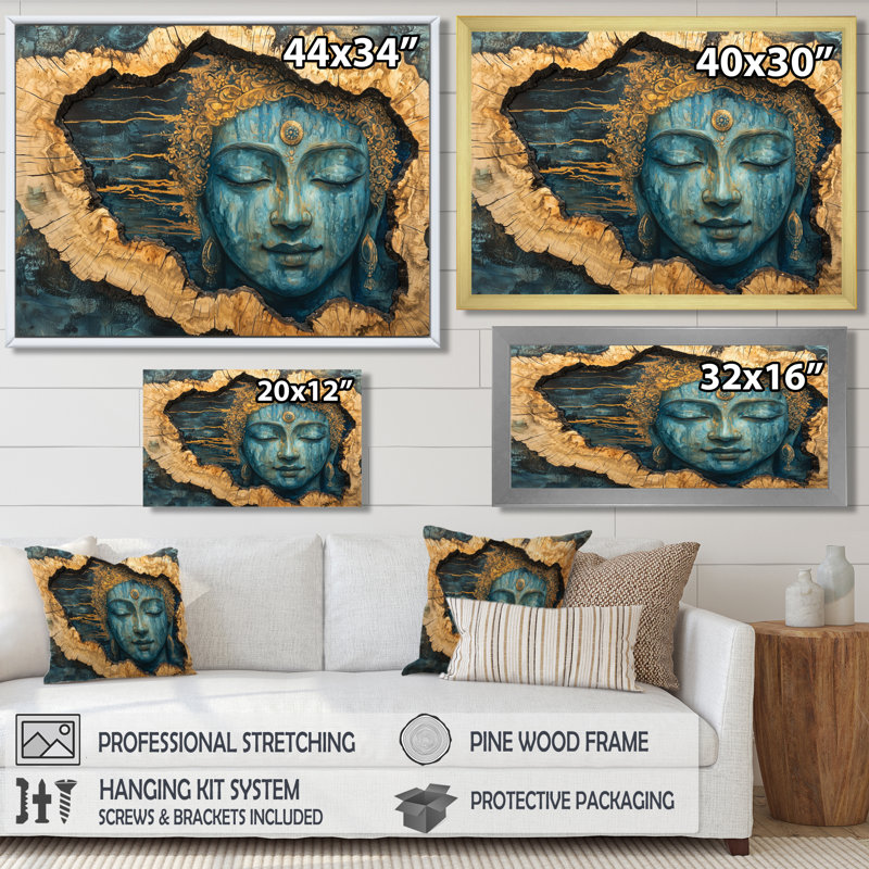 Indien indien méditation se connectant aux bois IV, Impression sur cadre flottant, Argent argent, H 34 po x l 44 po