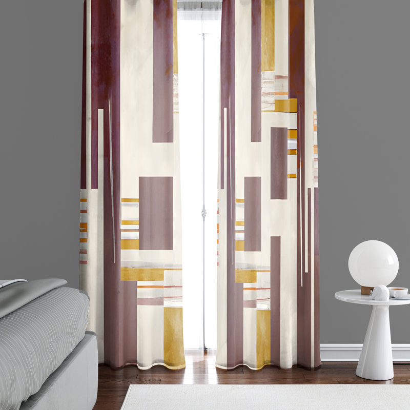 Amaryl Semi Sheer Curtain Panel Pair, 40" W x 52" L