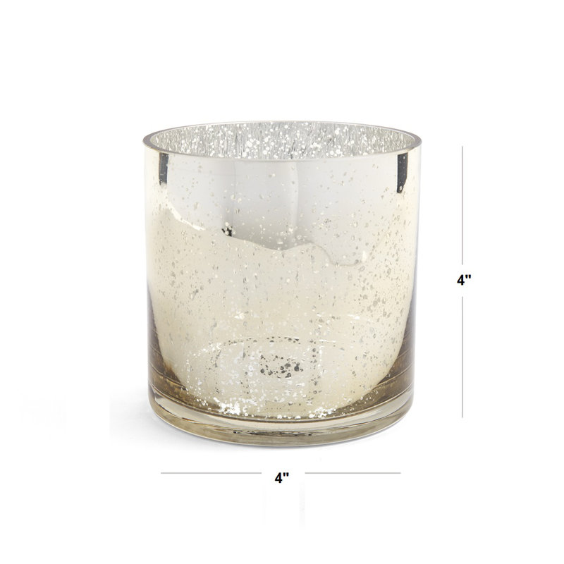 Vase de table en verre, H 5 po x l 5 po x P 5 po, Or