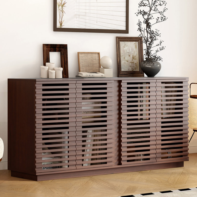 Modern 60" Sideboard Large Buffet Cabinet With 4 Doors