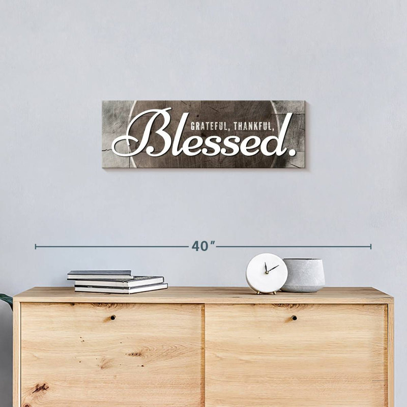 «Blessed Grateful», reproduction sur toile, H 8 po x l 24 po x P 1 po