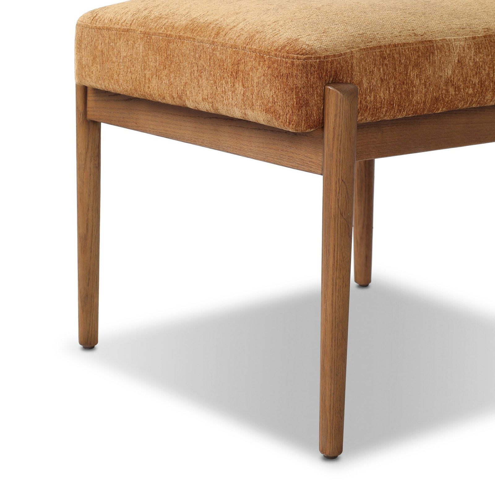 Nonie Genuine Leather Oak Dining Chair,  Balkan Ochre/Dharma Ochre