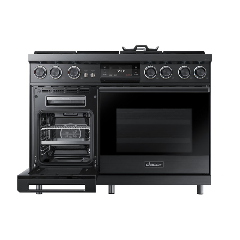 48" Pro-Range 6 Burners with Griddle, Contemporary, NG/LP, Graphite Stainless