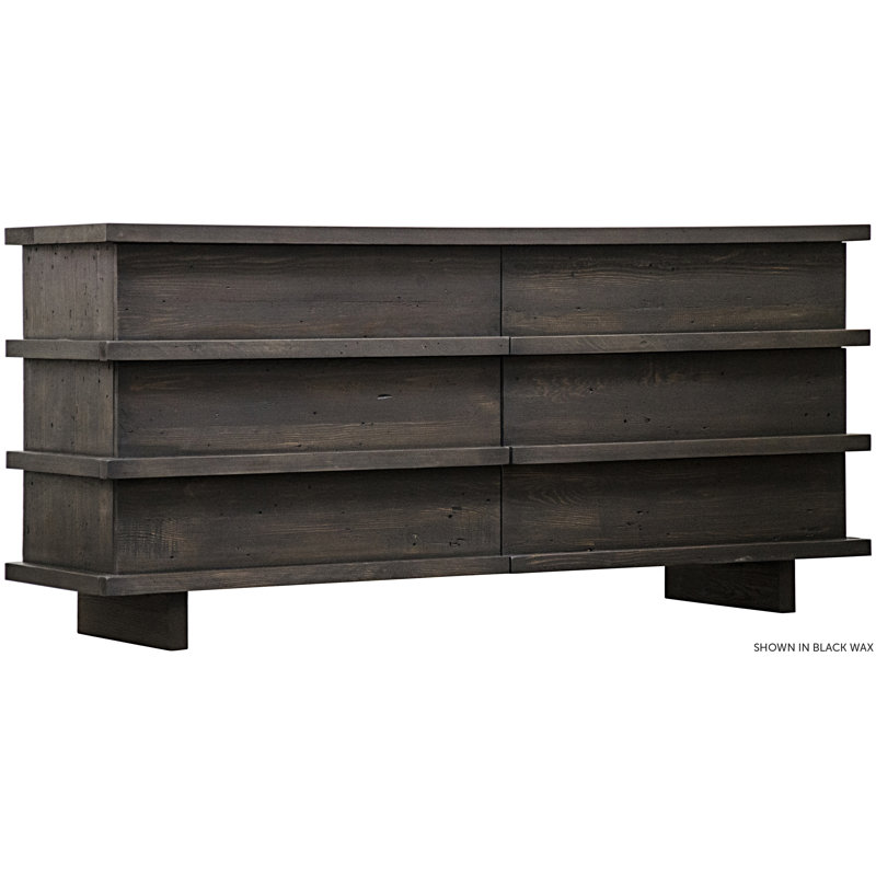 Bergamot 6 - Drawer Solid Wood Dresser, Black Wax