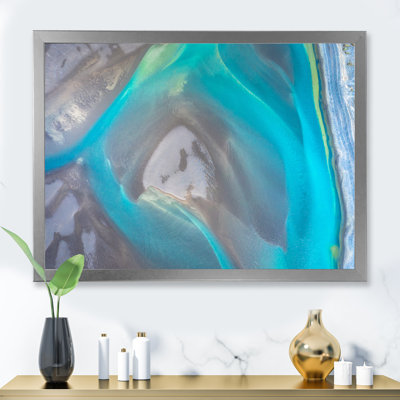 Vue aérienne des rivières glaciaires Islande I - reproduction sur toile