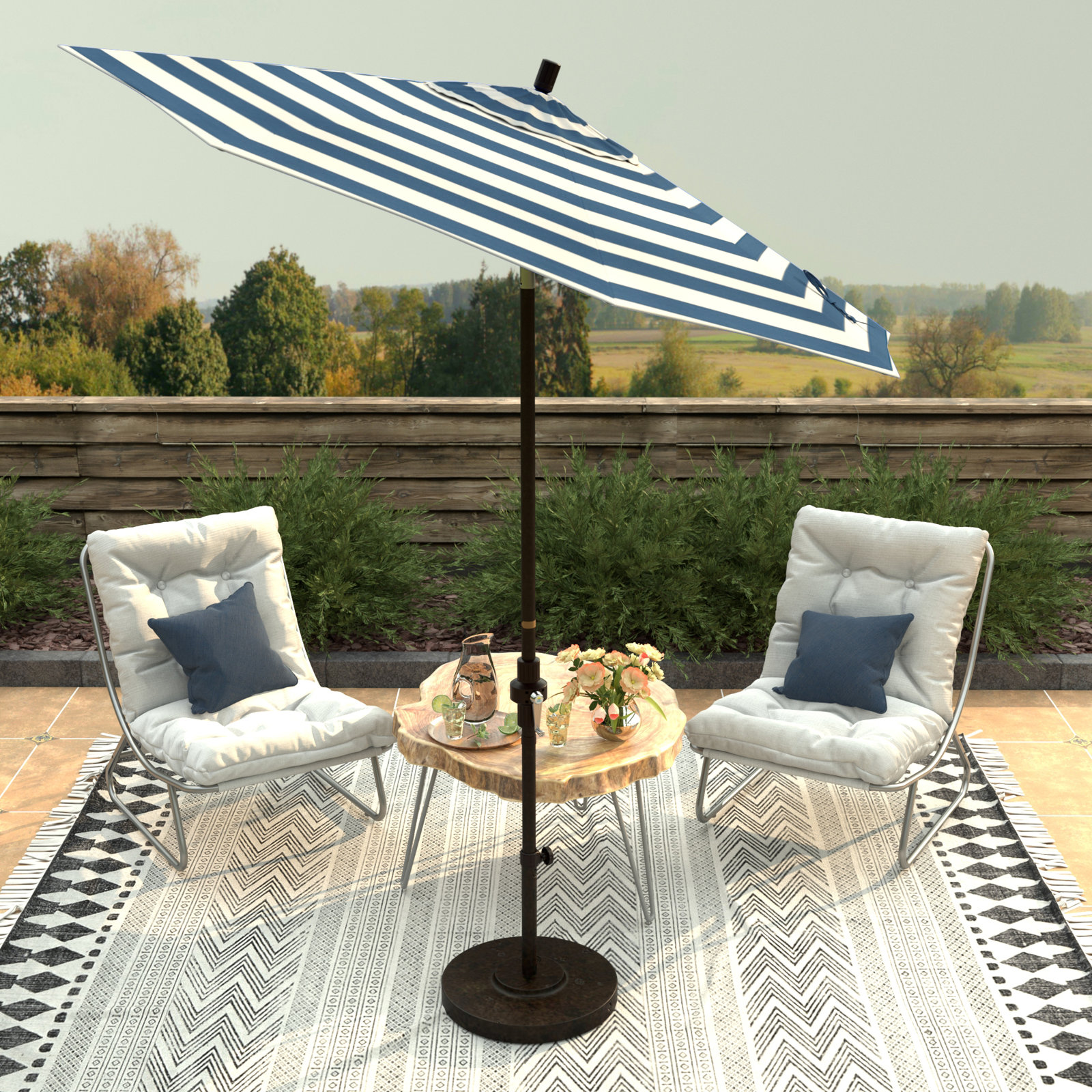 Che 7.5' Umbrella, Cabana Regatta Sunbrella®