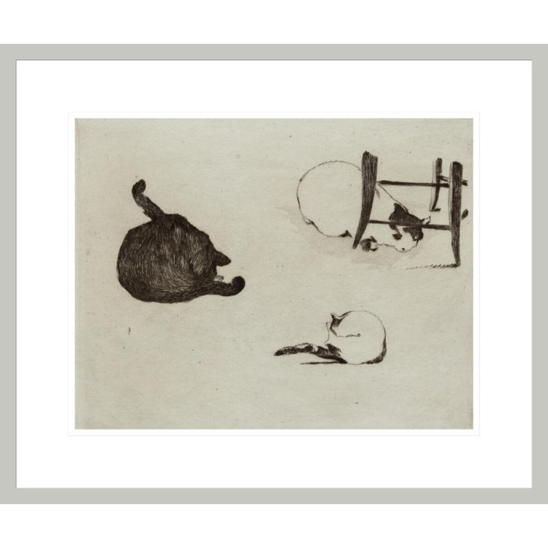 Les chats par Giclée encadrée, H 17,75 po x l 21,12 po