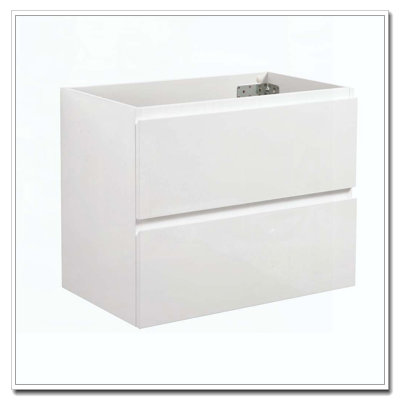 Meuble-lavabo mural avec deux tiroirs à fermeture douce