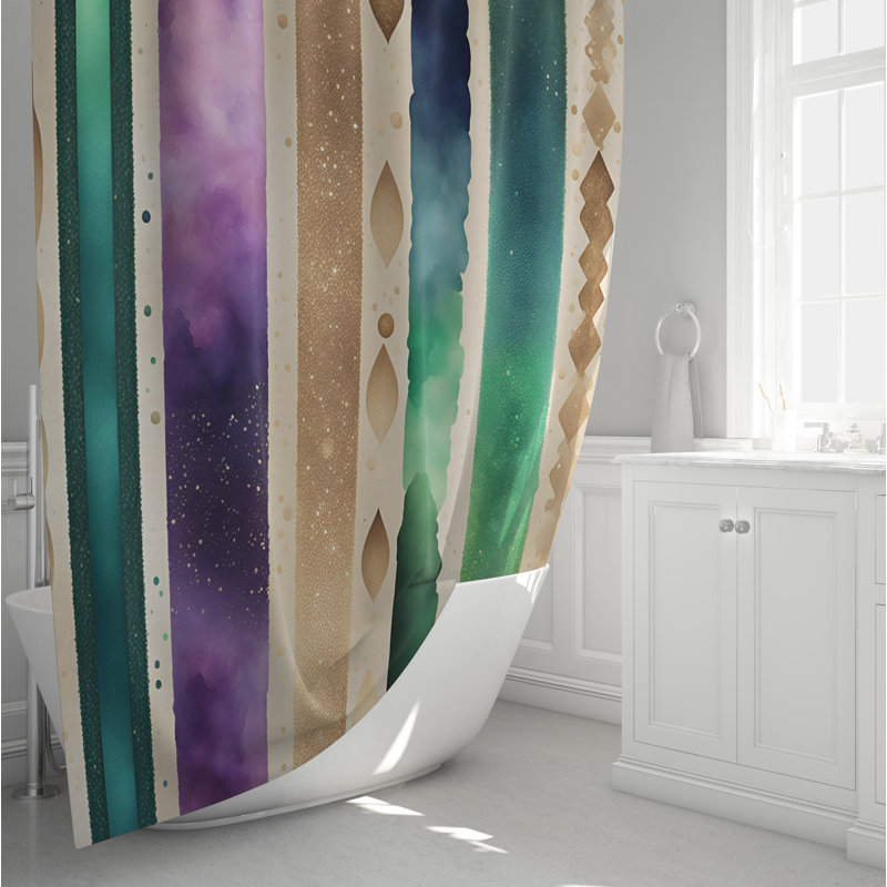 Rideau de douche abstrait Saphra, H 93 po x l 70 po