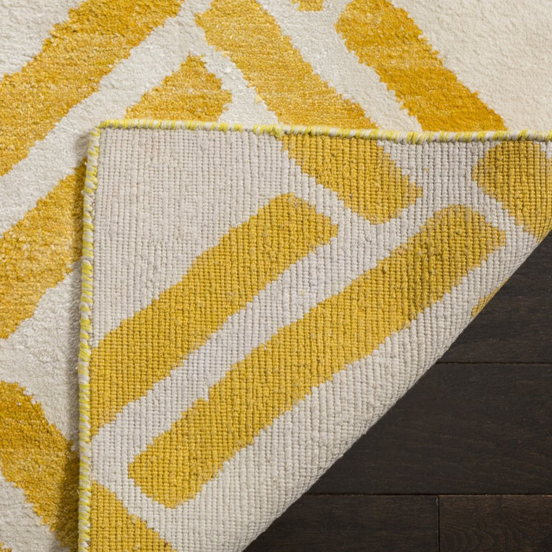 Tapis marocain en viscose / coton noué à la main Emmariah, Rectangle 9 pi x 12 pi
