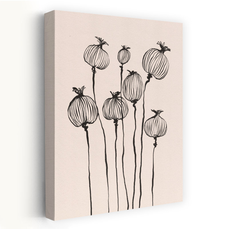 Art contemporain coquelicot, H 24 po x l 16 po