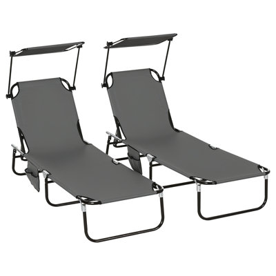 Outdoor Metal Chaise Lounge Set