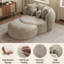 Canapé courbé 2 pièces en chenille avec repose-pieds en forme de croissant, fauteuil d'appoint pour le salon-1795898802