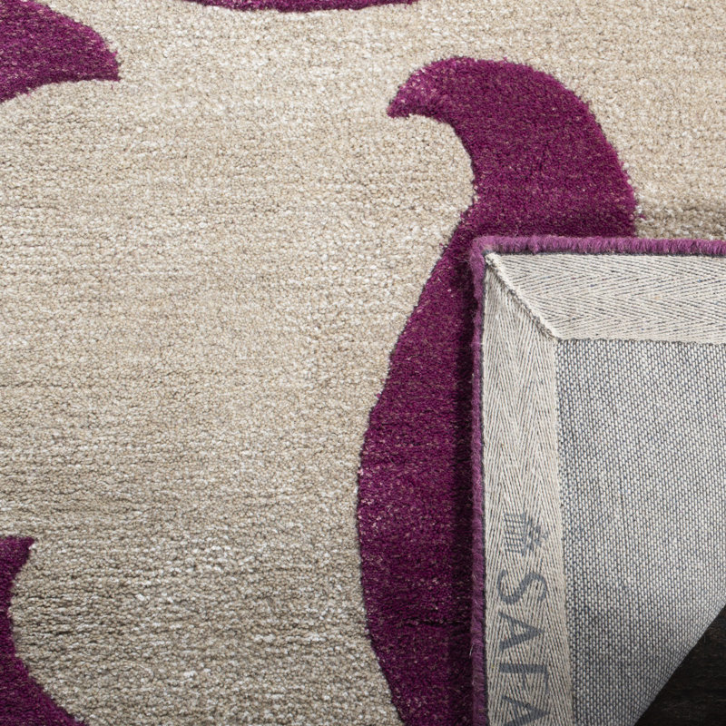 Soho Hand Tufted Wool And Viscose Floral Rug, Square 6'