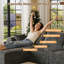 Canapé modulaire en U de 6 pièces de l 135,03 po, canapé modulaire Cloud, siège profond en velours côtelé sans os avec repose-pieds, aucun assemblage nécessaire-291145216-287667109