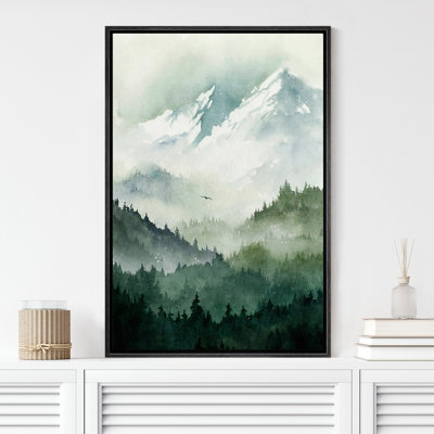 Woodland Forest Landscape Green Mountain Forest Natural Landscape Modern Art Decorative Wall Art On Canvas Print